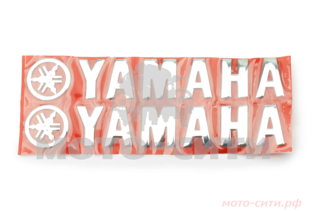 Рельефная наклейка "YAMAHA" (20 х 6 см, хром, металл, 2 шт.) "OLN"