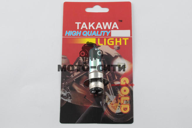Лампа P15D-25-1 (1 ус, 12V 35W/35W, хамелеон розовая, блистер) Model A "TAKAWA "