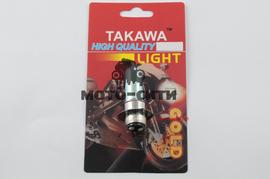 Лампа P15D-25-1 (1 ус, 12V 35W/35W, хамелеон розовая, блистер) Model A "TAKAWA "