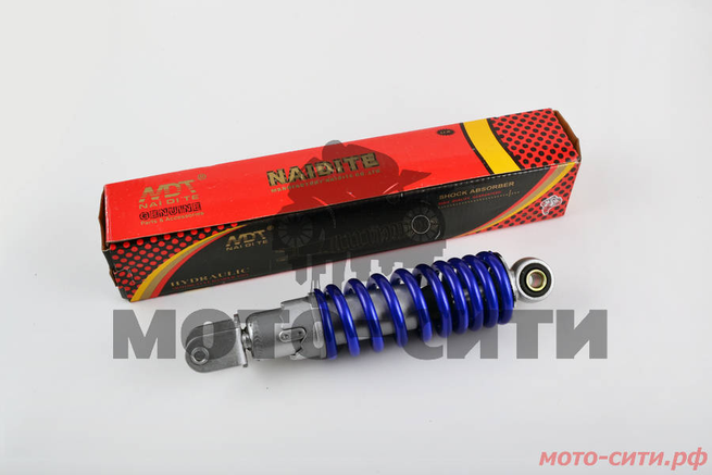 Амортизатор 235mm, регулировка жёсткости пружины (цвет - синий металлик) NDT