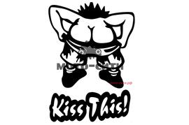 Декоративная наклейка "KISS THIS" (21х15 см, черная) "OLN"