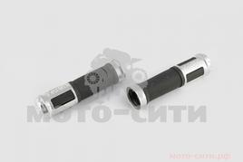 Ручки руля серебро (под руль 22 мм, с алюм. отбойником, mod: Yamaha) "GJCT"