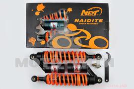 Амортизаторы мото 330 мм (газо-масляные, чёрно-оранжевые) "NDT"