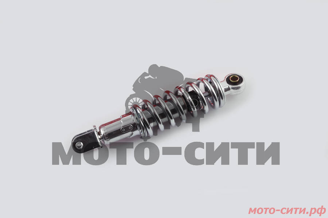 Амортизатор на скутер длина 245mm, регулировка жёсткости пружины (цвет - хром) RUIKAI