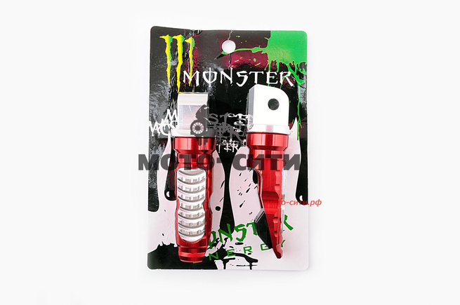 Пассажирские подножки (красные) Model 1, "MONSTER ENERGY"