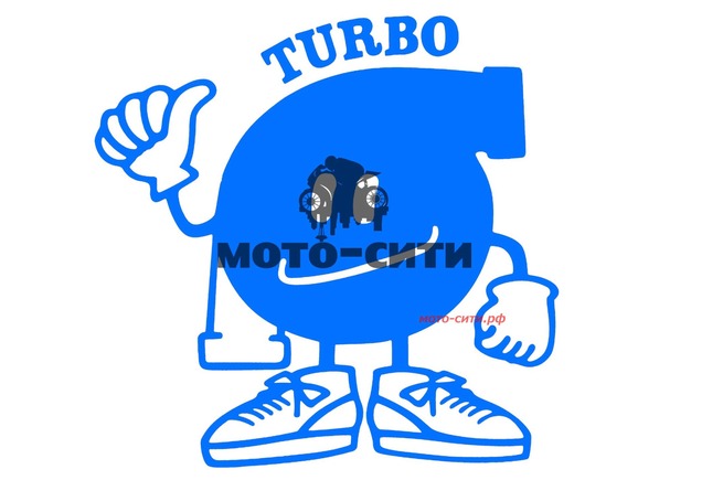Декоративная наклейка "TURBO " (16x16 см, синяя) "OLN"