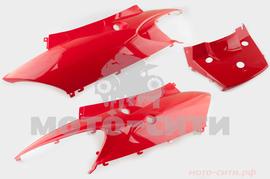 Пластик -  задняя боковая пара Zongshen/Viper F1, F50, Hors 056, Soul Country Man X7, Xinling XL125 (красный) "KOMATCU"