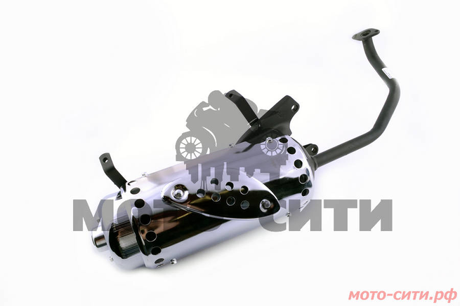 Глушитель для скутера 4T GY6 125/150 (152QMI/157QMJ, чёрный) KOMATCU