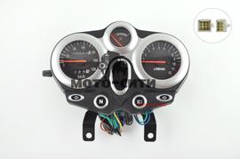Панель приборов в сборе с тахометром для мотоциклов Zongshen, Lifan 125/150 (черно-серебрянная) mod:MY-013 "OLN"