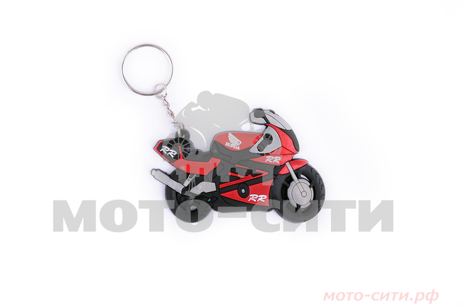 Брелок резиновый байк HONDA (красный, мод 017)
