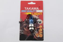 Лампа P15D-25-1 (1 ус, 12V 18W/18W, супер белая, блистер) Model A "TAKAWA "