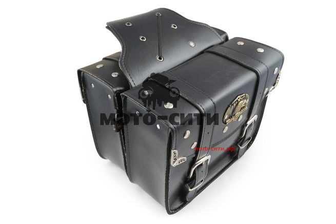 Боковые кофры (пара, кожа,чёрные) Model WL-0539 "KML"