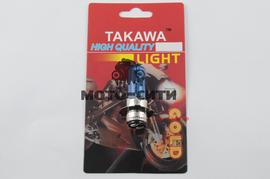 Лампа P15D-25-3 (3 уса, 12V 35W/35W, супер белая, блистер) Model A "TAKAWA "