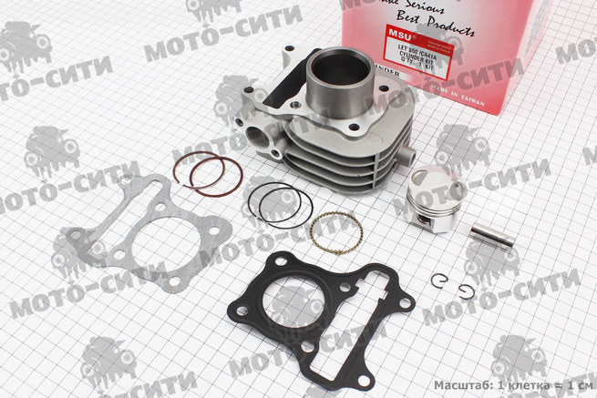 Цилиндро-поршневая группа Suzuki LETS / Address V 4T 50 см3 (CA41A, Ø 39 мм., инжектор) "MSU"