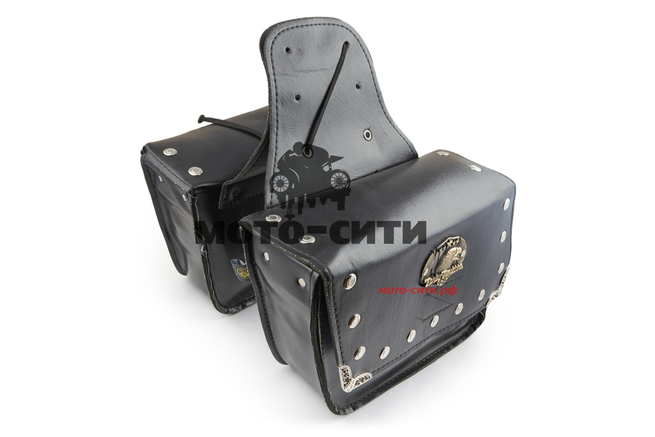 Боковые кофры (пара, кожа,чёрные) Model WL-0537 "KML"