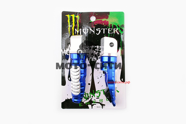 Пассажирские подножки (синие) Model 1, "MONSTER ENERGY"
