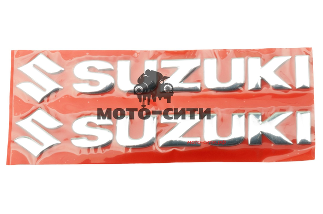 Буквенная наклейка "SUZUKI" (20х6 см, хром, 2 шт) "OLN"