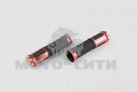 Ручки руля красные (под руль 22 мм, с алюм. отбойником, mod: Yamaha) "GJCT"