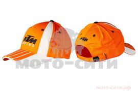 Бейсболка (оранжево-белый, 100% хлопок) "KTM RACING"