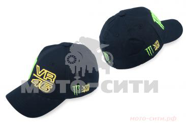 Бейсболка #46 чёрная VALENTINO ROSSI AND MONSTER ENERGY