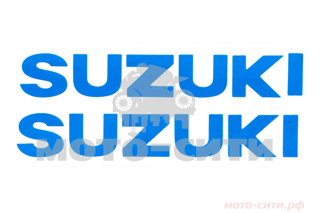 Буквенная наклейка "SUZUKI" ( 19 х 5 см, синие, 2 шт) "OLN"
