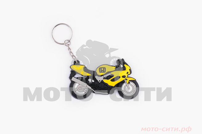 Брелок резиновый байк HONDA (жёлтый)