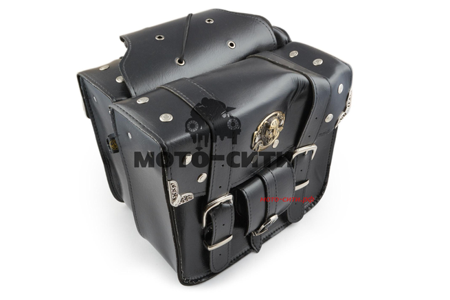 Боковые кофры (пара, кожа,чёрные) Model WL-0536 "KML"