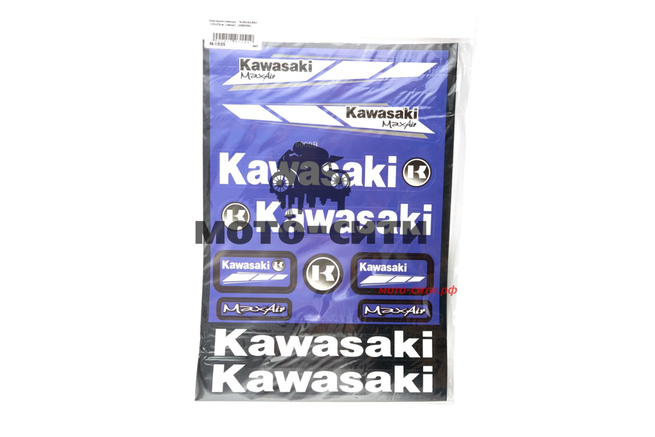 Набор наклеек "KAWASAKI " (32х23 см, синие) "OLN"