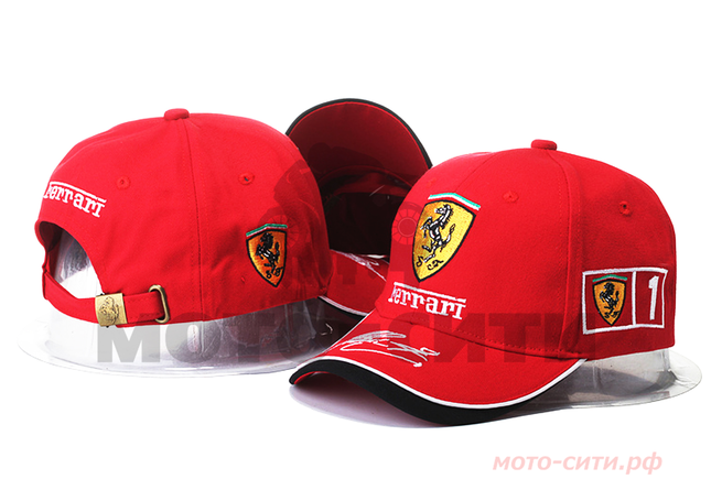 Бейсболка (красная, 100% хлопок) "FERRARI"