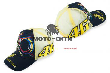 Бейсболка #46 жёлто-чёрная, сетка VALENTINO ROSSI AND MONSTER ENERGY