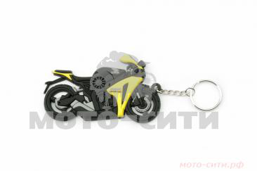 Брелок резиновый байк HONDA (жёлтый, мод. 137)