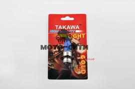 Лампа P15D-25-3 (3 уса, 12V 35W/35W, супер белая, конусная) "TAKAWA"