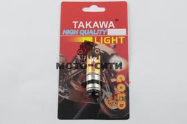 Лампа P15D-25-3 (3 уса, 12V 18W/18W, хамелеон розовый, блистер) Model A "TAKAWA "