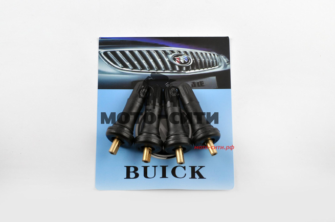 Cтайлинговый ниппель колеса (прямой, резиновый, чёрный) "BUICK"