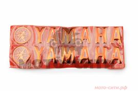 Рельефная наклейка "YAMAHA" (20 х 6 см, красные, металл, 2 шт.) "OLN"