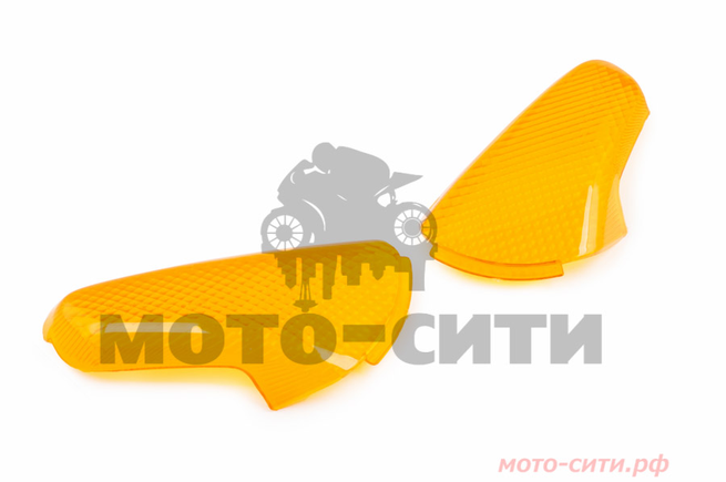 Стекла задних поворотов на Suzuki LET'S 1/2/3 (пара, оранжевые) "KOMATSU"